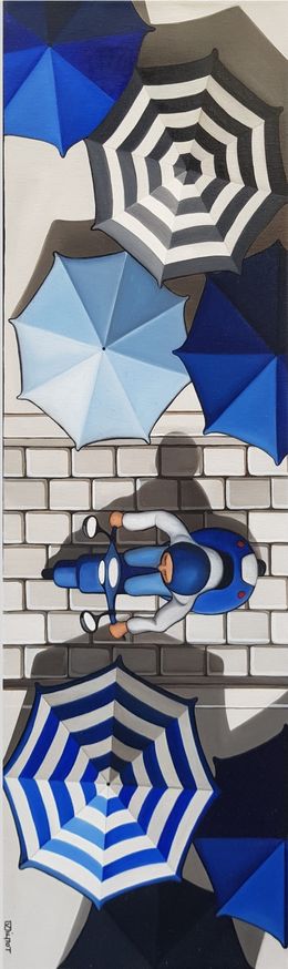 Painting, Petit scoot bleu, Perrine Vilmot