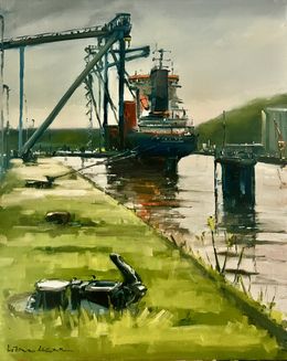 Gemälde, Bord de seine Rouen le Havre, Lorann Lacave-ladeuix
