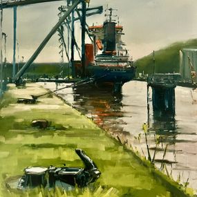 Gemälde, Bord de seine Rouen le Havre, Lorann Lacave-ladeuix
