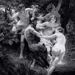 Painting, Nymphe et satyre, Yoann Merienne