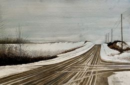 Gemälde, Winter Road, Victor Roschkov