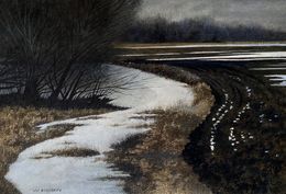 Gemälde, November Chill, Painting, Watercolor on Watercolor Paper, Victor Roschkov