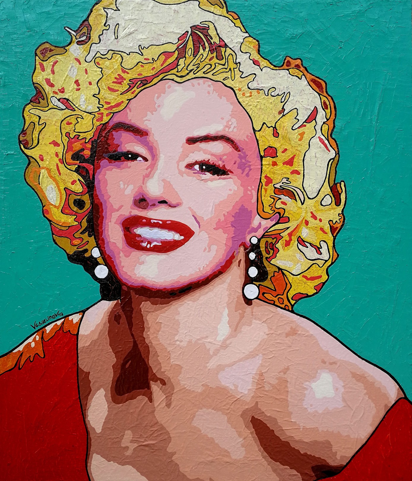 Vlado Vesselinov, Marilyn Monroe, Painting, Oil on Canvas Vlado Vesselinov, Marilyn Monroe, Painting, Oil on Canvas