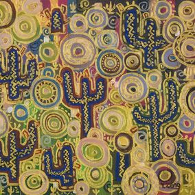 Gemälde, Upcycle #5 Cactus patch, Yue Zeng