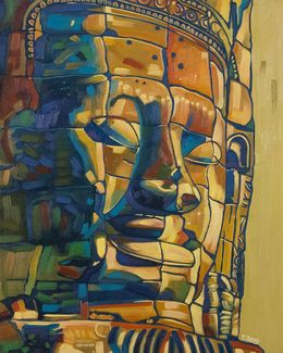 Painting, Buddha statue Khmer Smile, Yue Zeng