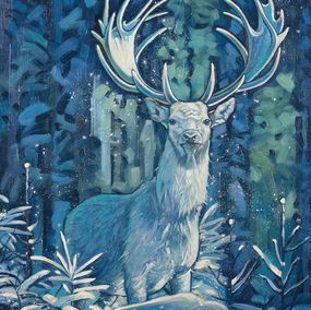 Gemälde, Frosty stag, Yue Zeng