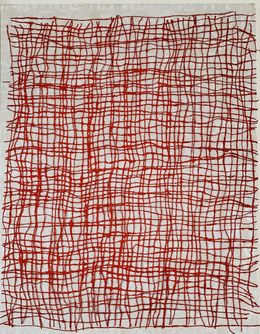 Painting, Trame de vie rouge, Tiphaine Descamps