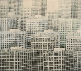 Painting, Ville. bâtiments, LUIS J. FERNANDEZ