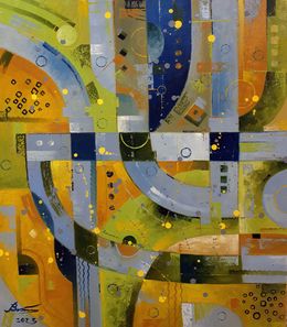 Painting, Gray-blue in avocado, Voichenko Sergiy