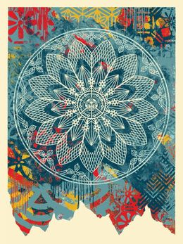 Print, Collage Peace Mandala Blue, Shepard Fairey (Obey)