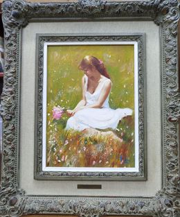 Painting, Femme sur le terrain, Lluis Ribas