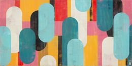 Gemälde, Traffic pink landscape, Ronald Hunter
