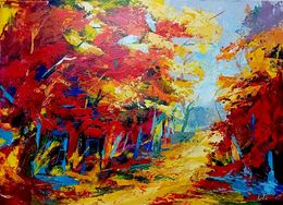 Gemälde, Forêt rouge, Liliya Tapponnier