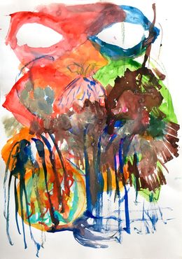 Painting, Composition en rouge et vert, Isabelle Marie