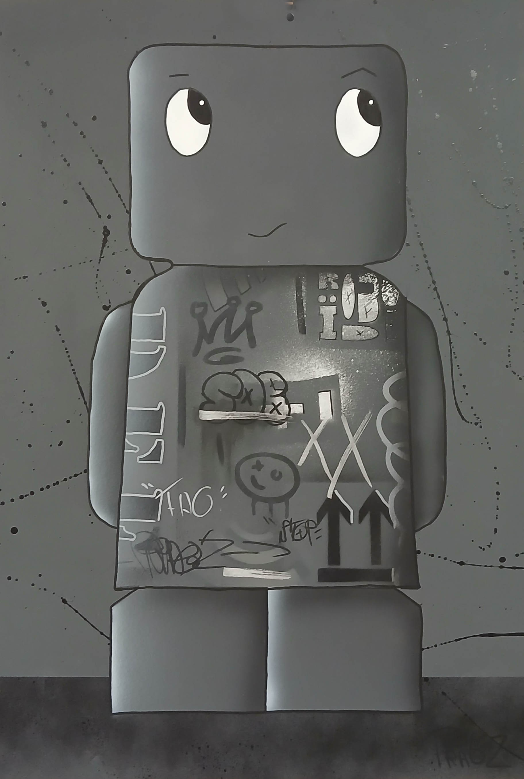 PRAB'Z, Roboïde dessin original Noir PRAB'Z, Roboïde dessin original Noir