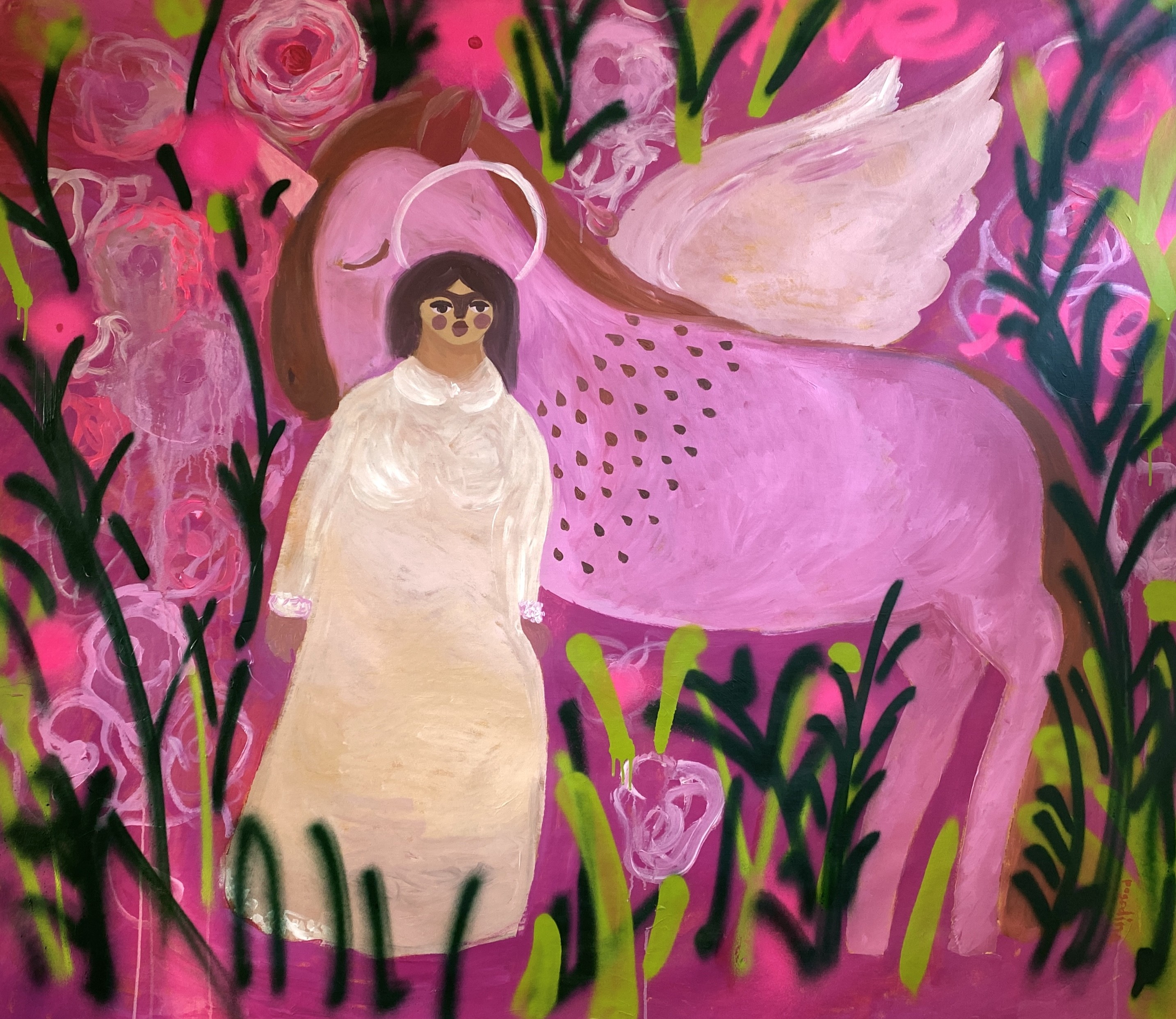 Dasha Pogodina, Virgin Mary in the garden with a unicorn Dasha Pogodina, Virgin Mary in the garden with a unicorn