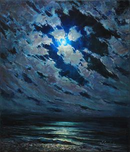 Peinture, Moon night on the sea, Alisa Onipchenko-Cherniakovska