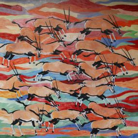 Gemälde, Running oryx, Julian Press