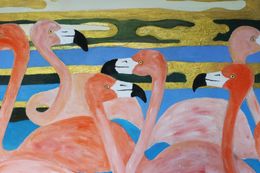 Peinture, Settling flamingos, Julian Press