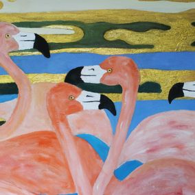 Peinture, Settling flamingos, Julian Press