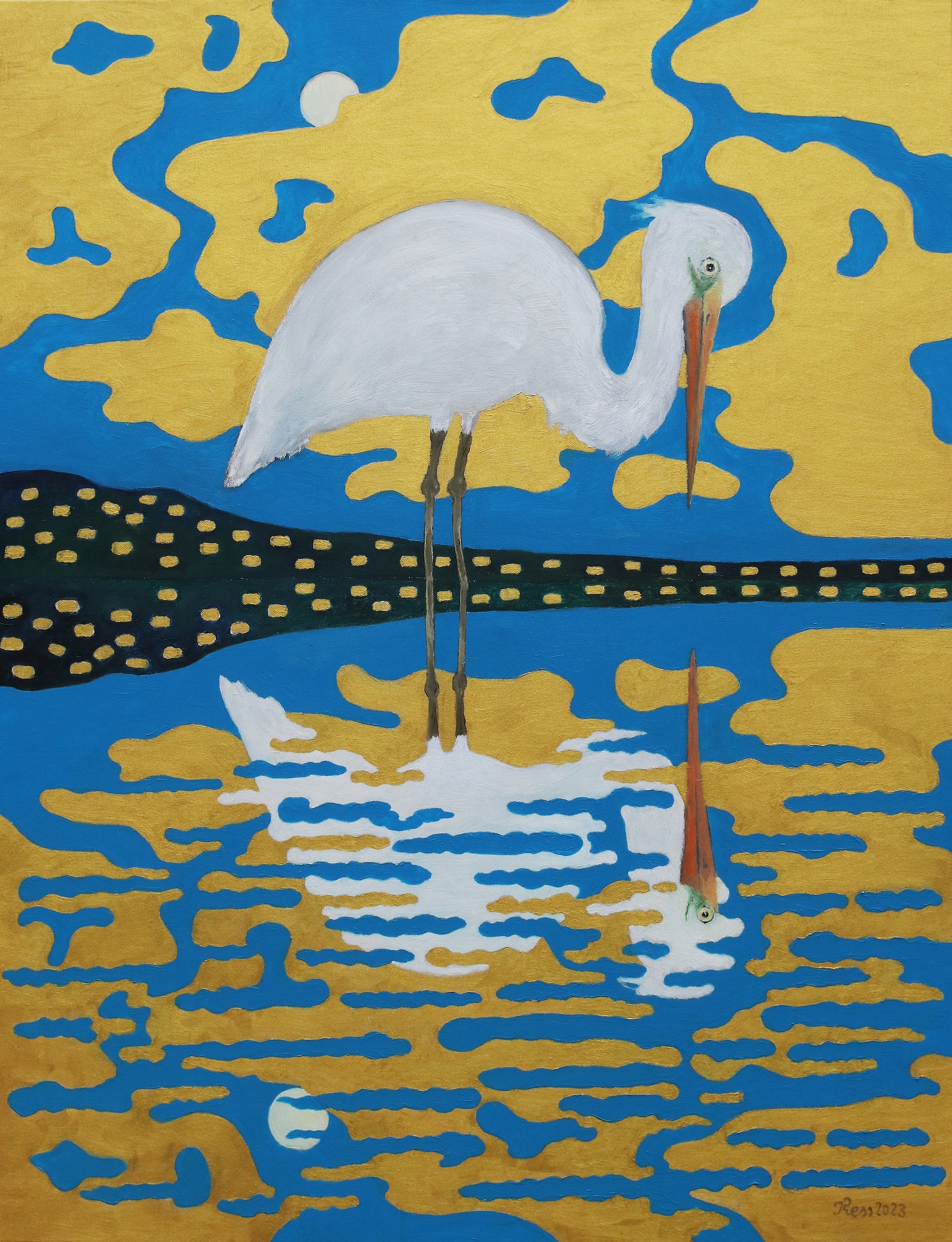 Julian Press, Reflection of white heron Julian Press, Reflection of white heron