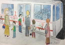 Gemälde, Voyager en métro, Maria Jose Subirachs