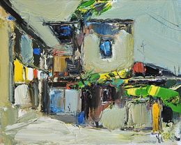Gemälde, Sunlit Rural Corner, Vlas Ayvazyan