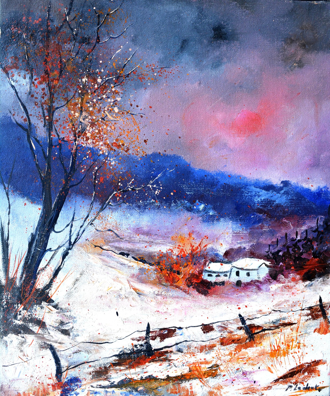 Pol Ledent, Snowy landscape Pol Ledent, Snowy landscape