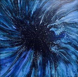 Painting, Blue Swirl, Monica Tangen