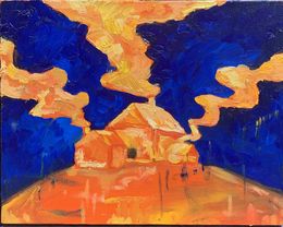 Painting, Sleepy Village, Lana Devidze