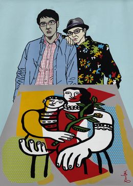 Gemälde, Hommage Fernand Leger, Jean-Michel Gnidzaz