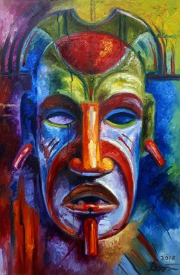 Painting, A colorful mask of a tribal shaman, Voichenko Sergiy