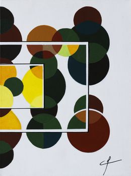 Gemälde, Le chemin 2 - série abstraction géométrique, Francia Craineguy dite Mona