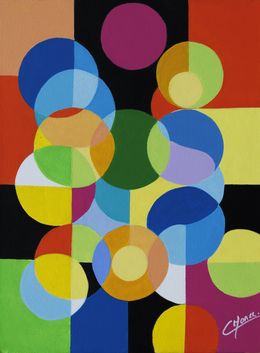 Gemälde, Un cocktail pétillant - série abstraction géométrique, Francia Craineguy dite Mona