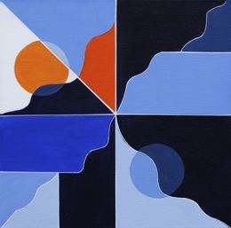 Gemälde, Le soleil se couche - série abstraction géométrique, Francia Craineguy dite Mona