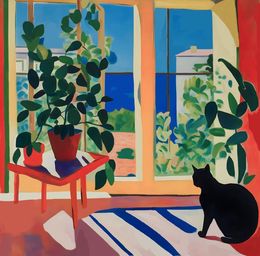 Print, Black cat for good luck, Nina Tsorieva