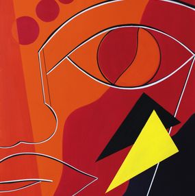Painting, Azteca - série abstraction graphique, Francia Craineguy dite Mona