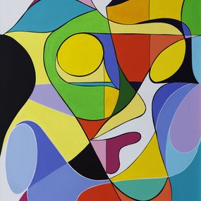 Painting, Les couleurs de Yaël - série abstraction géométrique, Francia Craineguy dite Mona