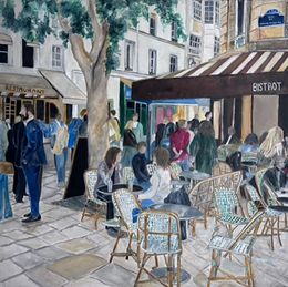 Painting, Rue du Bourg Tibourg Paris le Marais, Didier Colomès