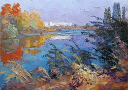 Painting, Autumn on the river, Boris Serdyuk