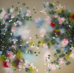 Gemälde, Explosion of Bloom - extra large floral art on linen, Anastassia Skopp