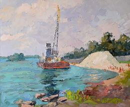 Gemälde, Dredger on the Dnieper, Boris Serdyuk