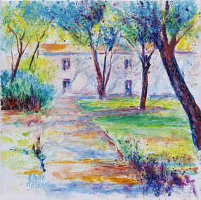 Gemälde, Villeneuvette - Paysage figuratif coloré, Annie Madec