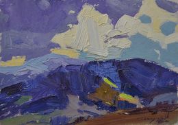 Painting, Carpathian Mountain Pass, Alexander Shandor