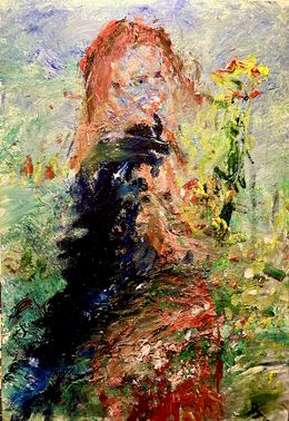 Painting, Femme au bouquet, Julien Danaux