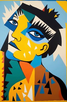 Print, “Electric Echoes in Blue and Gold”, Sephora Venites