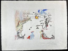 Drucke, Tauramachie Surrealiste The Giraffe on Fire, Salvador Dali