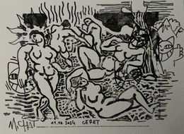 Zeichnungen, M.Chat sur affiche André Derain, Nus, M.Chat