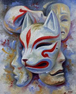 Painting, Kitsune Japanese fox, Voichenko Sergiy