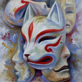 Gemälde, Kitsune Japanese fox, Voichenko Sergiy